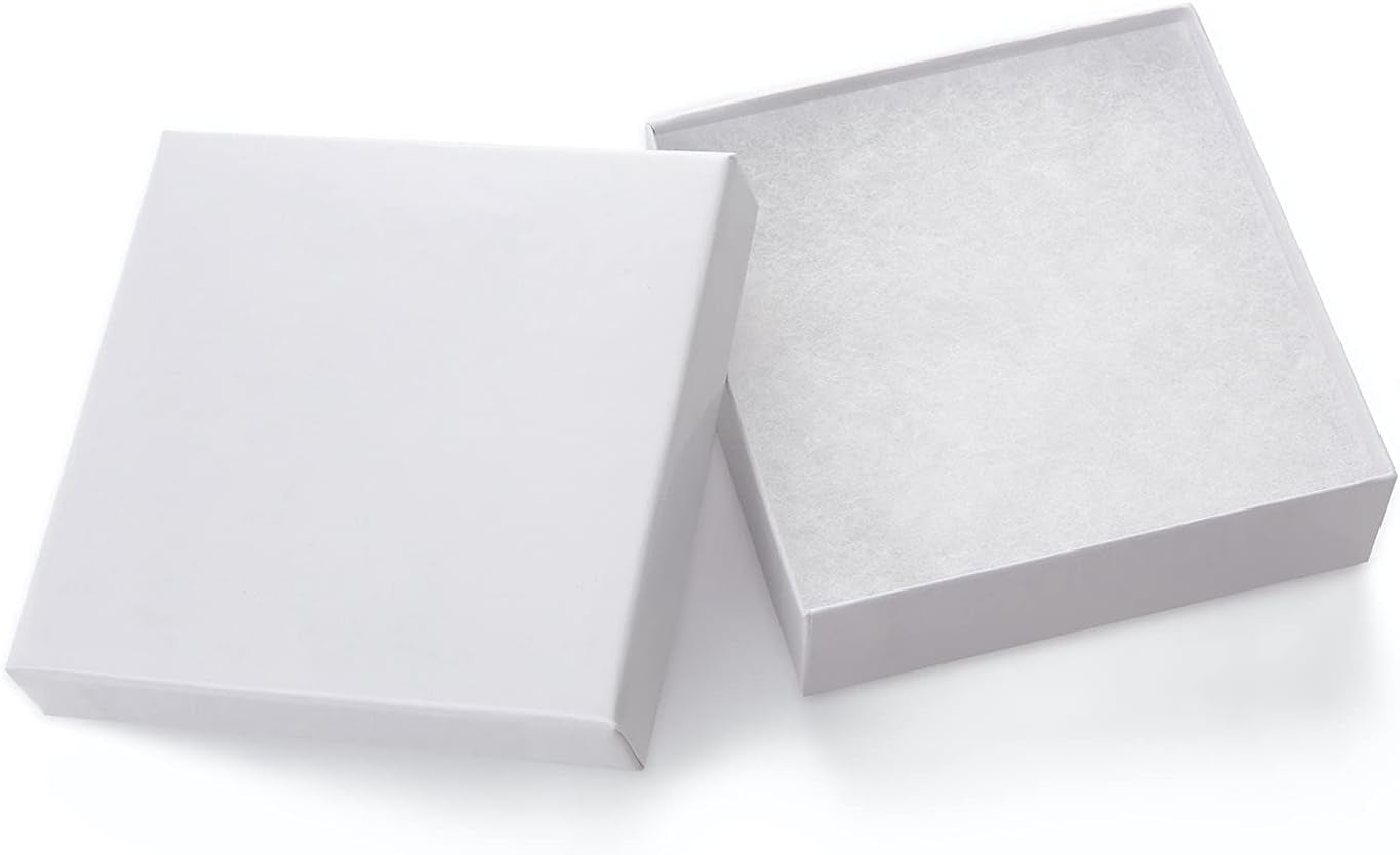 Jewelry Gift Boxes 40 Pack 3.5X3.5X1 Inch Cardboard Jewelry Boxes,Small Gift Boxes for Jewelry Earrings Necklaces Handmade Bangles Bracelets(White)