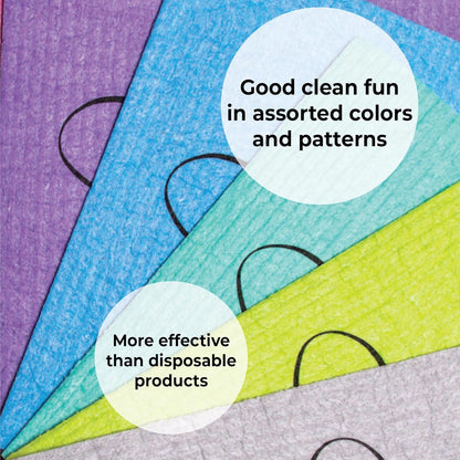 Swedish Dishcloths, 8 Pack Wholesale, Kitchen Sink Sponge, Dish Cloths for Washing Dishes, Multipurpose Cleaner, Assorted